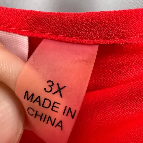 Collective Tops Red Sequin Blouse Long Sleeve Tie Back Size 3X