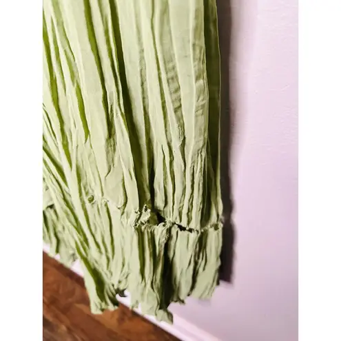 BIBHU MOHAPATRA Green Flowy Empire Maxi Shift Style Sleeveless Dress Size 2