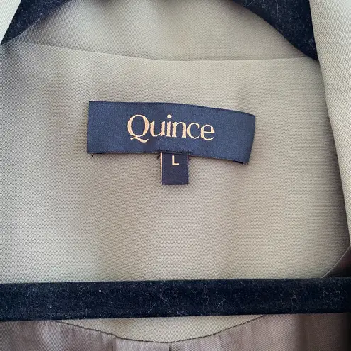 Quince Olive Green Stretch Crepe Women's Open Blazer Size Large