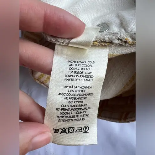 Pilcro by Anthropologie Yellow and Cream Striped High Waist Shorts 30