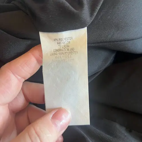 Marina Black Faux Wrap Front Lace Back Side Bow Cocktail Formal Dress Size 10