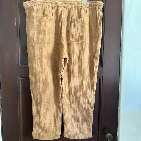 J.Jill  | Relaxed Cotton Double Gauze Pull on Cropped Pants | Size Large Petite