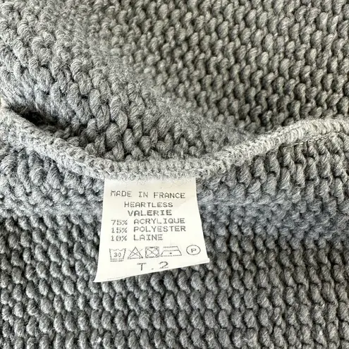 Heartless Jeans chunky knit open front bell sleeveed dark gray cardigan size Sm