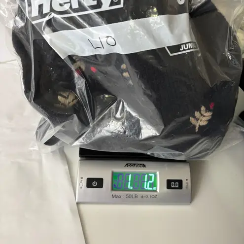 Herman Geist VTG Black Floral Embroidered Cardigan Sweater Dark Cottage Peter Pan Collar M