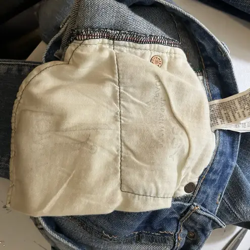 Moussy Vintage Selvedge Cropped Distressed Jeans Womens Size 23 Made In Japan Blue