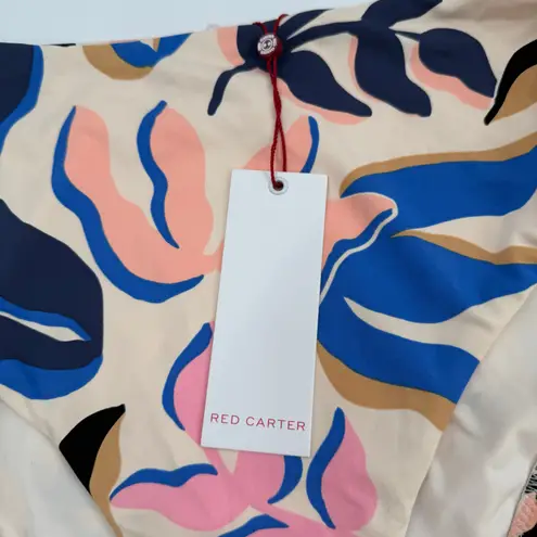 Red Carter Bikini Bottoms Size Medium Tropical Leaf Print HighRise Moonstone NWT