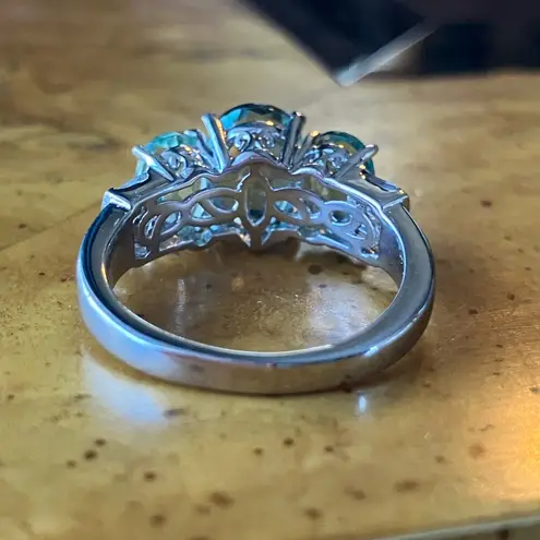 Teal Color Changing Fluorite Sterling Silver Ring Size 7