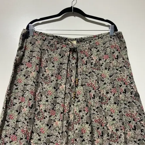 Ralph Lauren Denim & Supply Floral Culotte Wrap Skirt Wide Leg Pants Sz Large Green