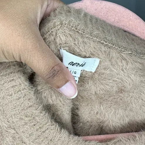 Aerie  Flurry Crew Tan Sweater