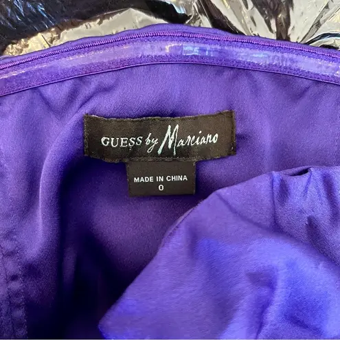 Guess by Marciano Strapless Purple Ruched Mini Dress 0