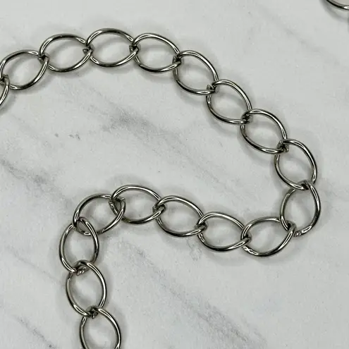 George Washington Coin Charm Silver Tone Metal Chain Link Belt One Size (OS) ✨