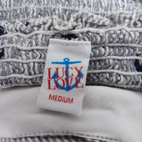 Lucy Love  Blue and White With Anchors Halter Style Top - Image 12