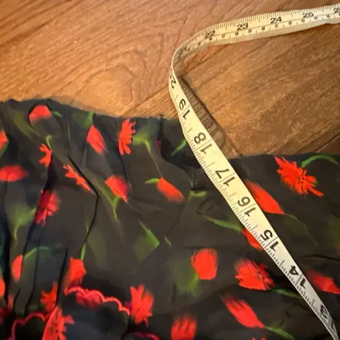 J.Crew ruffle collar floral painted daisy mini dress 6 Black