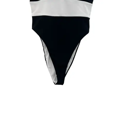 Mara Hoffman Idalia One Piece Swimsuit Colorblock Black White Size Small