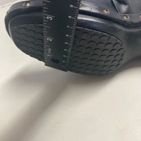 sbicca SIBICCA Of California Women’s Wooden Heel Studded Braided Black Clogs Size 8