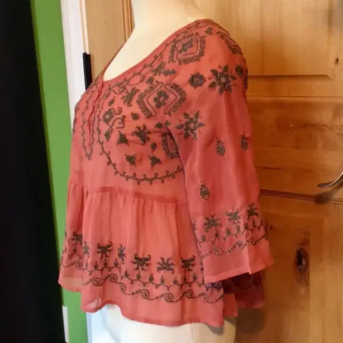 Free People  Pennies Sequel Embrdrd Top VGUC XS