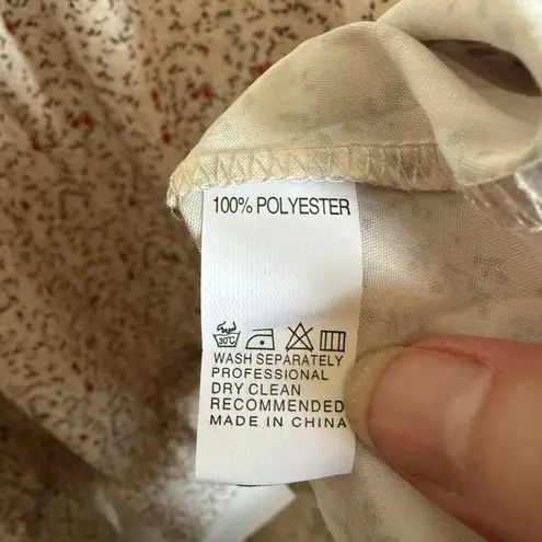 IMEKIS Ditsy Cream Floral Print Ruffle Mini Flowy Cottagecore Dress NEW 2XL Size 2X