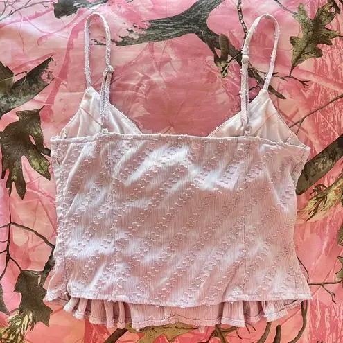 Princess Polly pink sparkly beaded  babydoll tie tank top