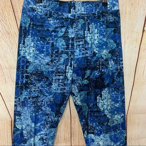 Soft Surroundings S Stretchy Comfy Blue Leggings Workout Gym Yoga