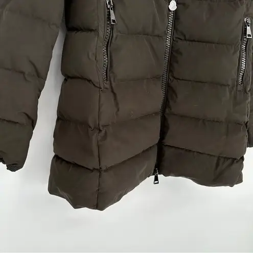 Moncler Petrea Quilted Puffer Jacket Feather Pure Goose Down Black XS Dark Grey