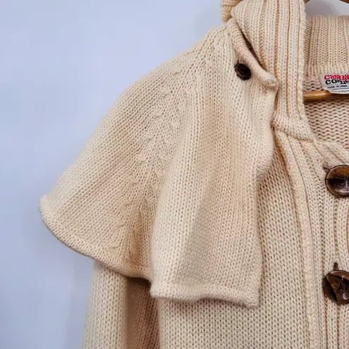 Vintage 70s Maurada Cardigan Bishop Sleeve Old Money Grannycore Large Wool Blend Yellow