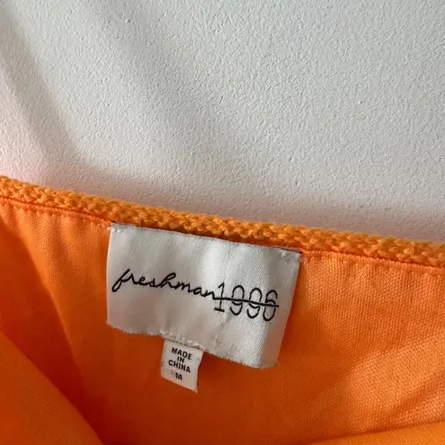 Freshman 1996 Knit Crochet Orange High Neck Crop Top Size M