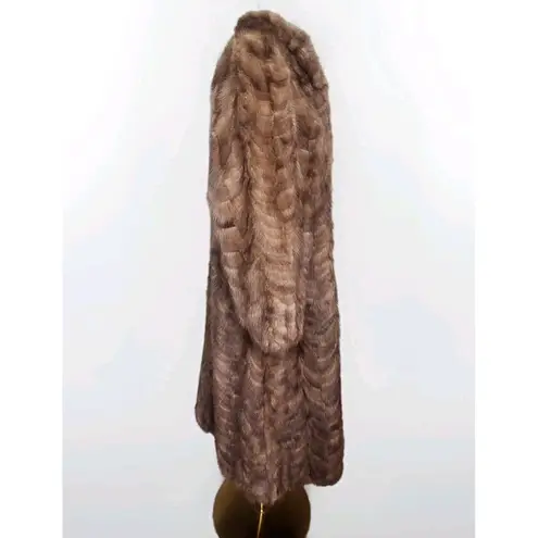 Vintage Long Brown Mink Sections Fur Coat Mint Size undefined