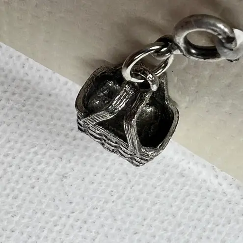 Longaberger Basket Large Market Basket Charm Antiqued Silver Tone NEW