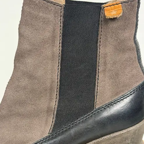 Cubanas Brown Suede Wedge Booties | Euro Streetwear Vibe | Festival Size 9