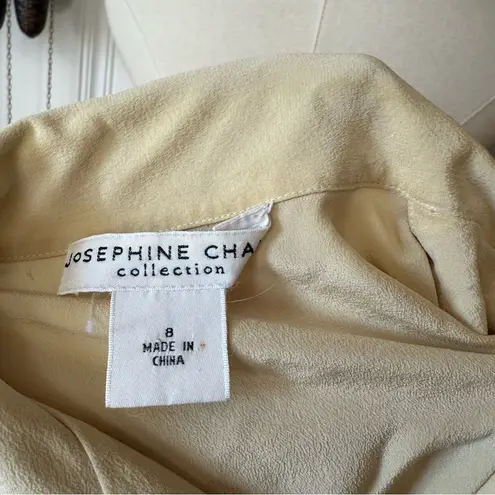 Vintage Buttercream Silk Button Down Blouse Yellow Size 8