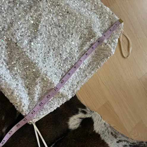 RETROFETE Heather strapless sequin White mini dress Size Small