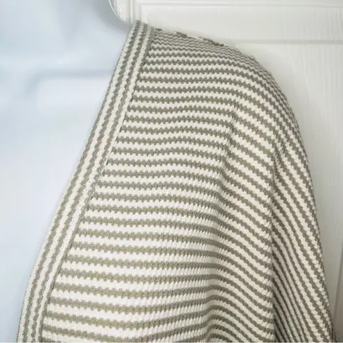 Main Strip Stripe Waffle Cardigan Tassel Hem Open M