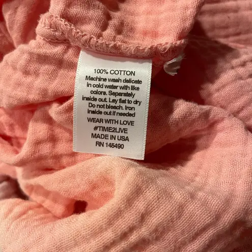 Electric & Rose 100% Cotton Double Gauze Dip Dyed Colorblock Button