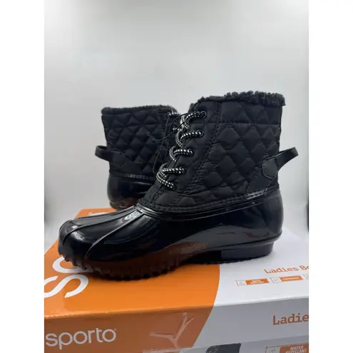 Sporto “Andie” Women’s Insulated Waterproof & Repellent Duck Boot (Black)7 - NEW
