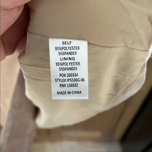 BiBi Shiny Velvet Peak Lapel Single Blazer Champagne Cream Tan Size Large