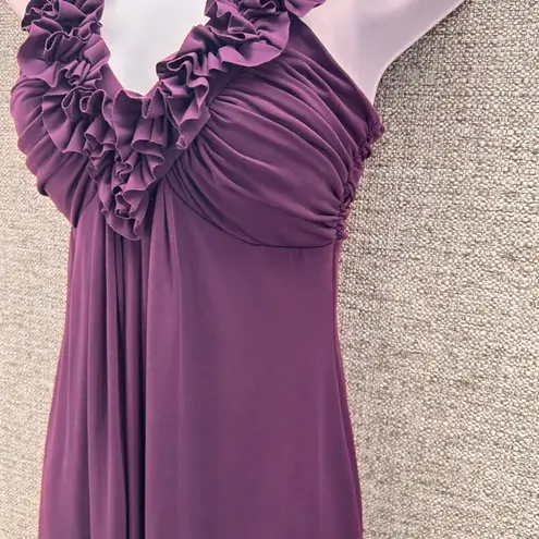 Valerie Bertinelli Y2K Baby Doll Dress Size 6 Purple Berry Ruffle Fairy Whimsigoth Stretchy Knit