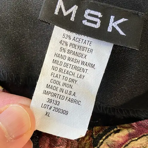 NWT VINTAGE 90s MSK Floral Beaded Top Black Size XL