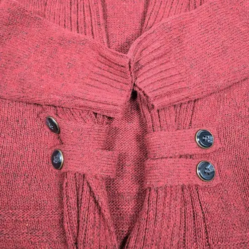 Fortune + Ivy Raiden Tab Metallic Button Detail Open Front Cardigan Rust M NIB - Image 6