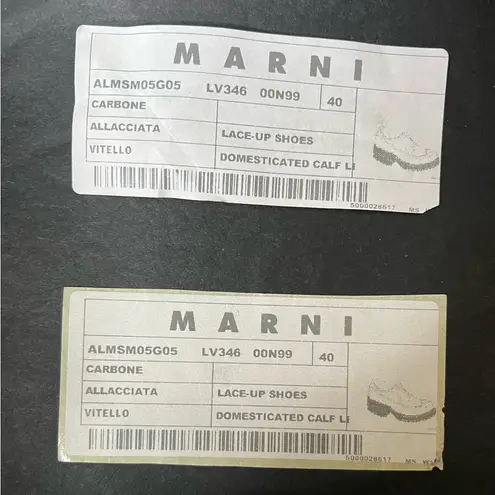 Marni Black Wing Tip Oxfords w/ Lug soles, Sz 40