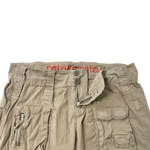 Johnny Was Pete & Greta Cargo Pants Lightweight Y2K Streetwear Khaki size 6