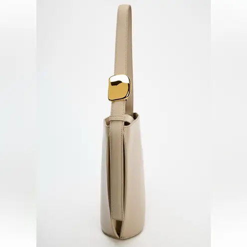 ZARA NWT beige cream bucket handbag purse — faux leather
