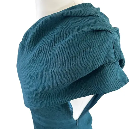 Elliatt Liberty Forest Green Teal One Shoulder Fitted Bodycon Dress size S