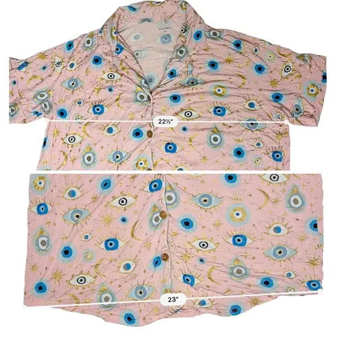 Posh Peanut Celestial Fiona SS Pajama Set 2XL Evil Eye Pink Colorful Whimsigoth Size XXL
