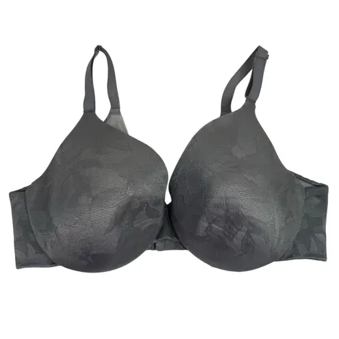 Cacique 40DD Invisible Lace Backsmoother Lightly Lined Full Coverage Bra Gray - Image 2