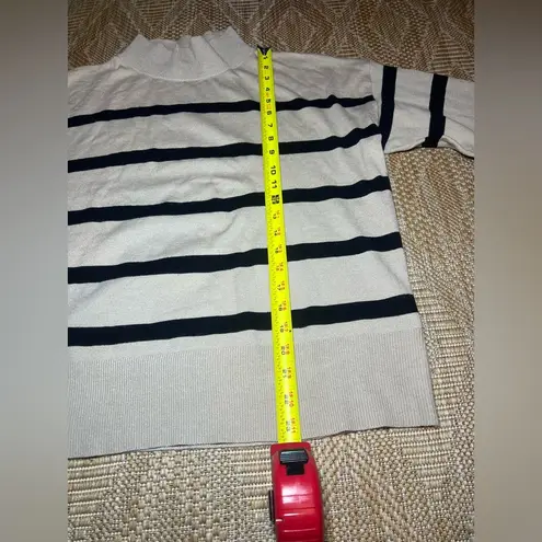 Aaeda Women's Striped Turtleneck Pullover Sweater,Beige and Black,Size L Tan Size L - Image 6