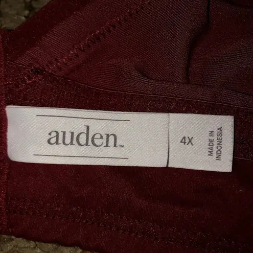 Auden Bralette Womens 4X Used Lightly Lined Burgundy Lace Wireless