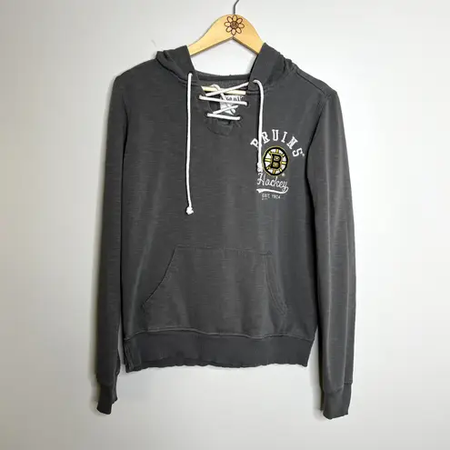 Boston Bruins Lace Up Gray Hooded Sweatshirt