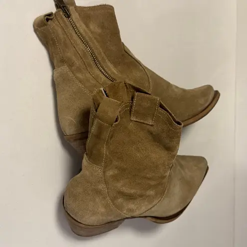Sundance Tan Suede Women’s Ankle Boots – Made in Italy Size 10