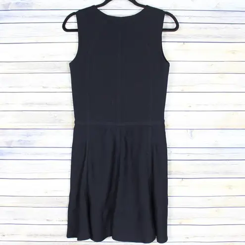 Faith Connexion Flared Stretch Knit Seamed Dress Black