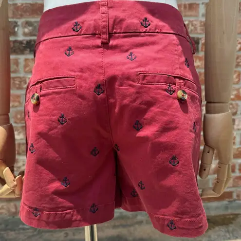 Jones New York NWT  red chino cargo shorts with embroidered anchors / 2